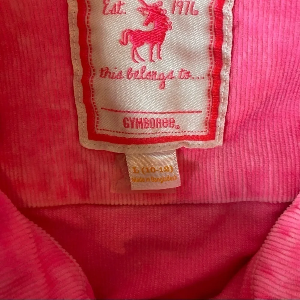 Gymboree Girls size Large (10-12) bright pink sun washed corduroy jacket